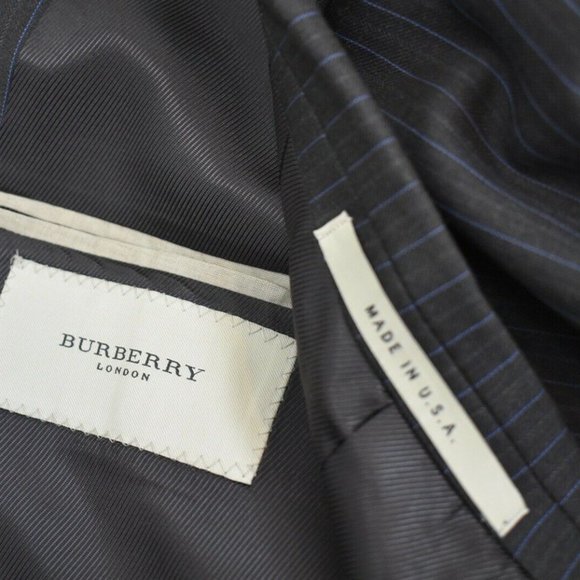 NWT 46R Burberry London Charcoal Brown W/Blue SUIT - Picture 7 of 8